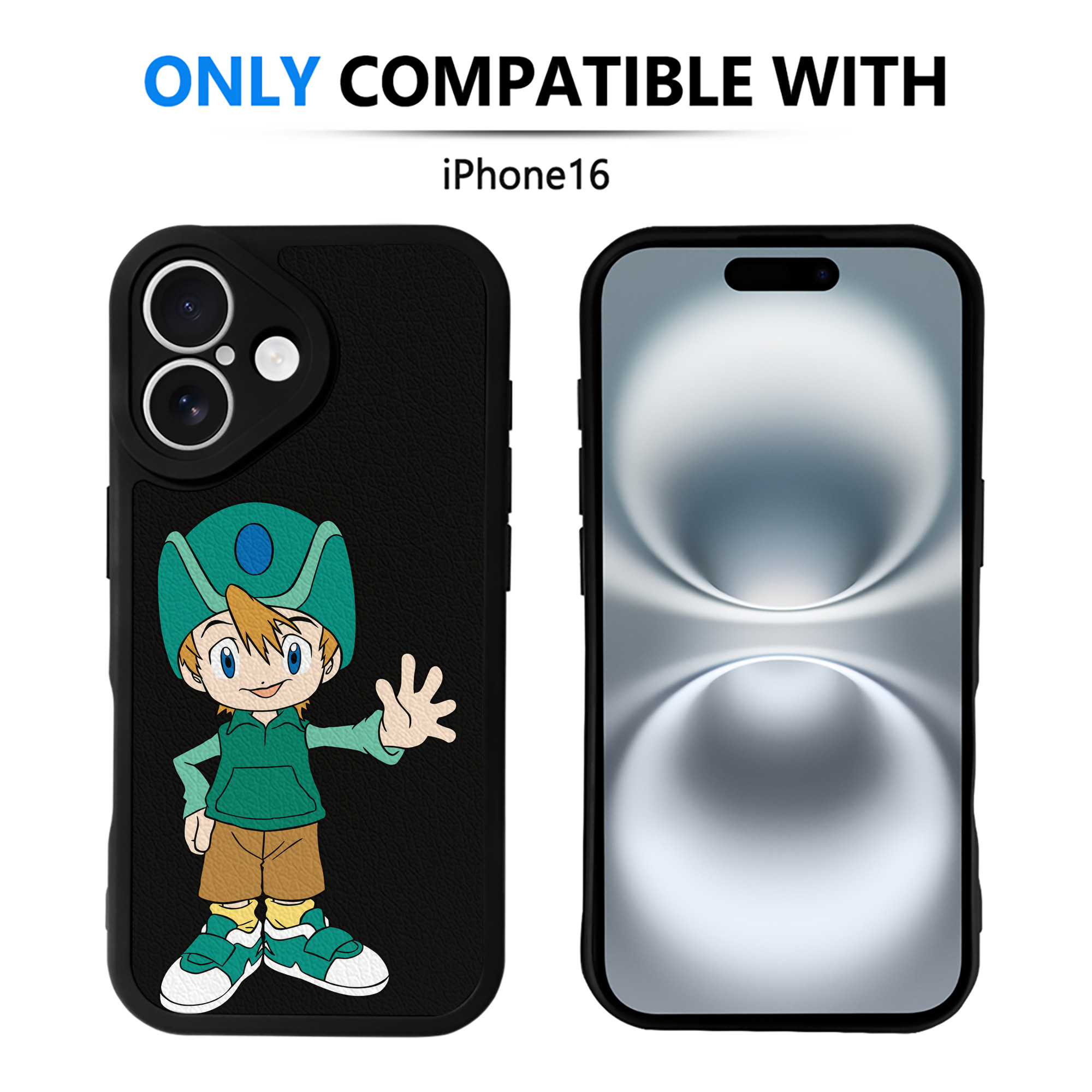 （画像用） Digimon デジタルモンスター/デジモン 【iPhone 16シリーズ対応】シリコンスマホケース（レザー調） 材質：シリコン